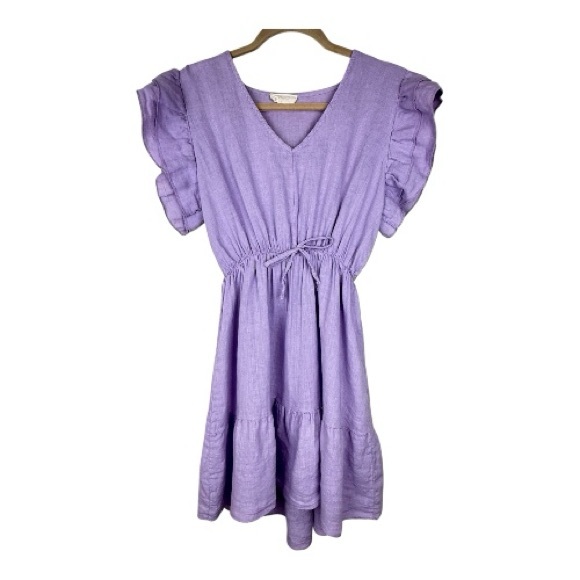 Mimu Dresses & Skirts - Mimü Madrid | 100% Linen Lavender Tiered Dress | Size Small